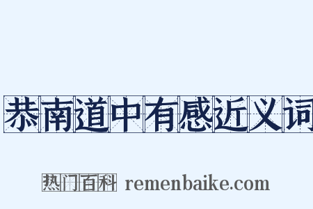 恭南道中有感近义词是什么意思的图片